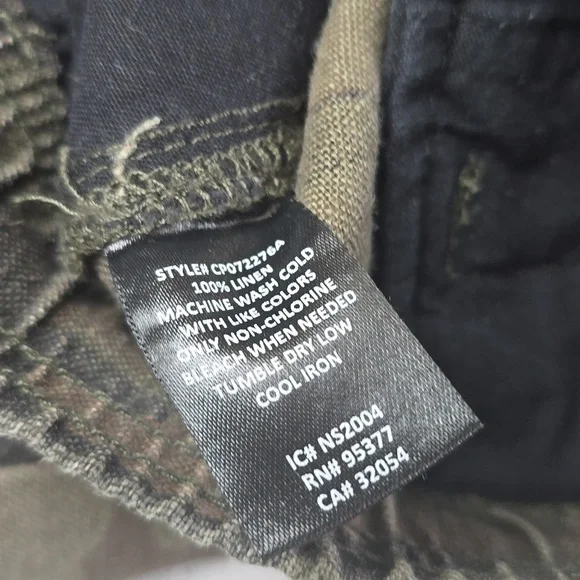 SANCTUARY X Anthropologie Discoverer Linen Camo Cargo Pants Size XS - Picture 6 of 16